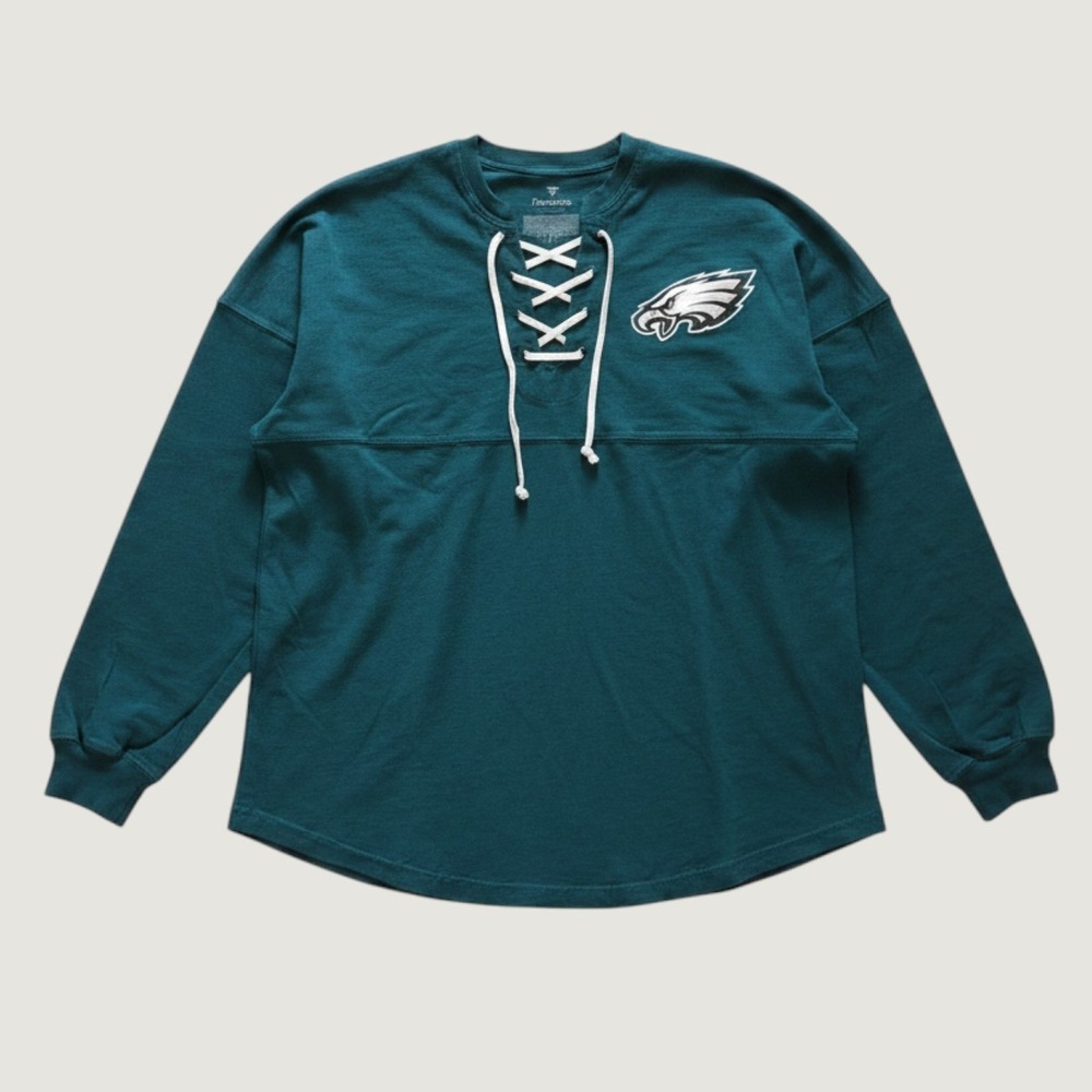 Fanatics NFL Philadelphia Eagles Jersey Large Lace-Up Cotton Spirit Teal NEW